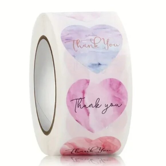 Heart shape thank u stickers 500 count - Picture 3 of 5